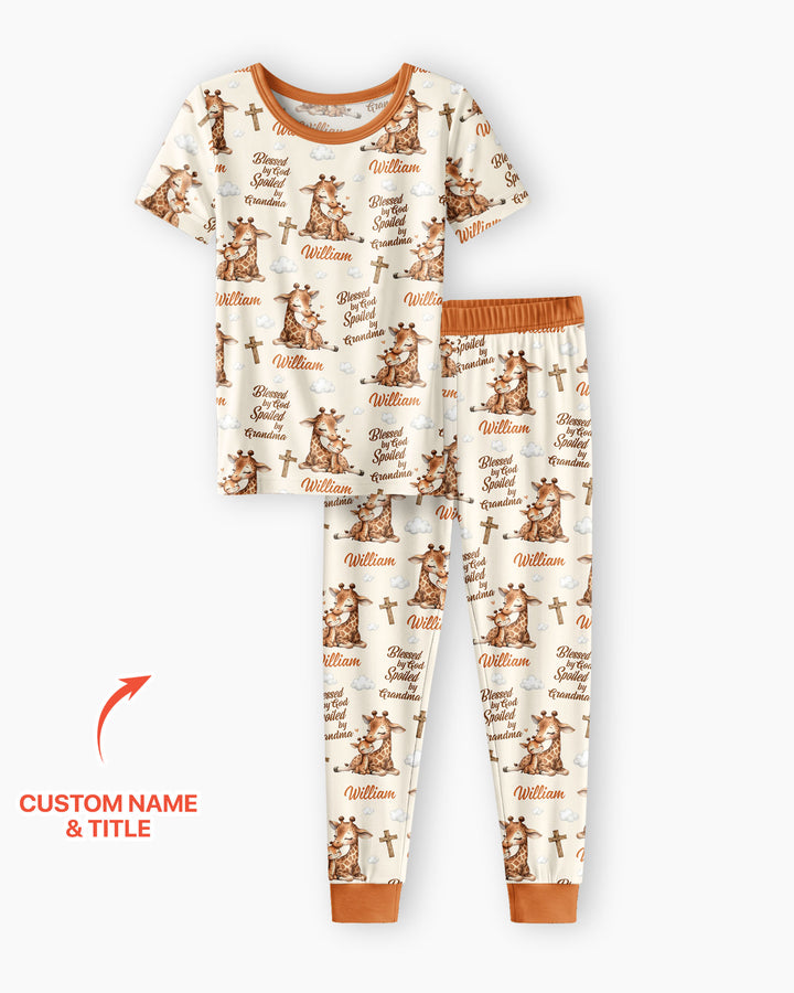CUSTOM Template Bamboo Two Piece Short Sleeve Pyjamas Set