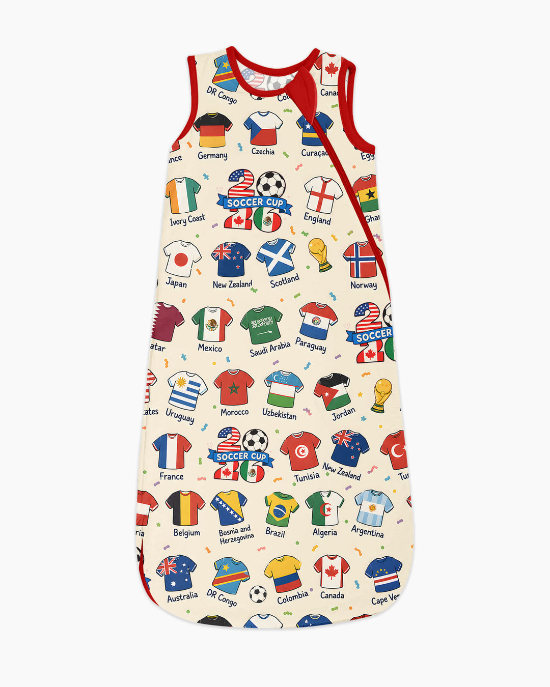 2026 Soccer World Jersey Flag Bamboo Sleep Bag