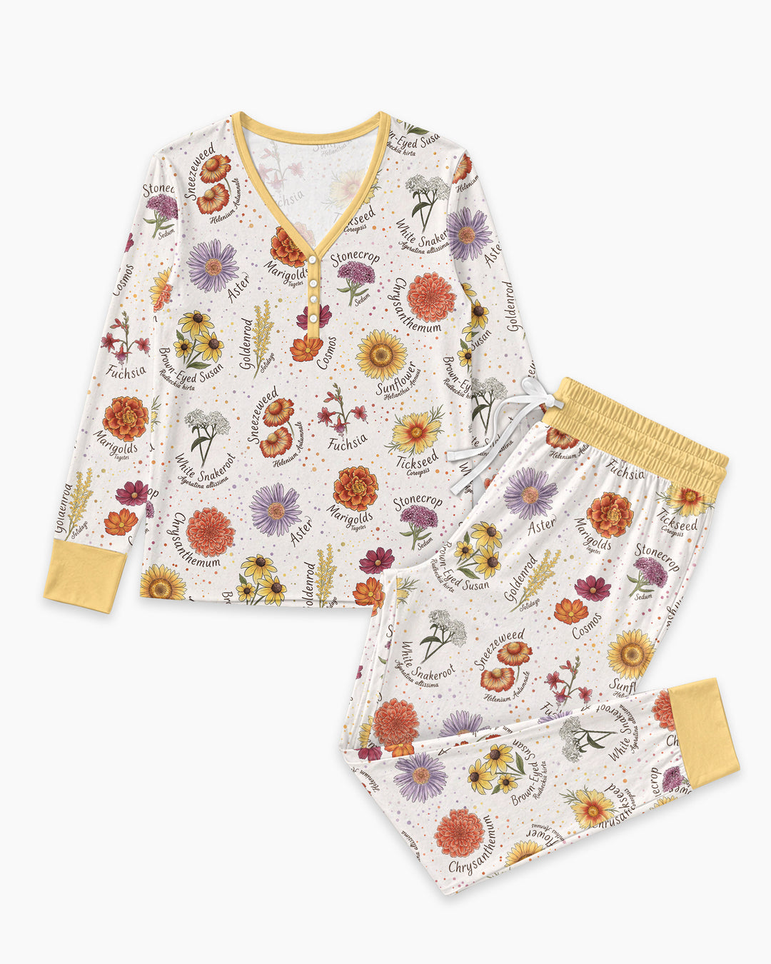 Autumn Blooms of North America Bamboo Women Pajama Set