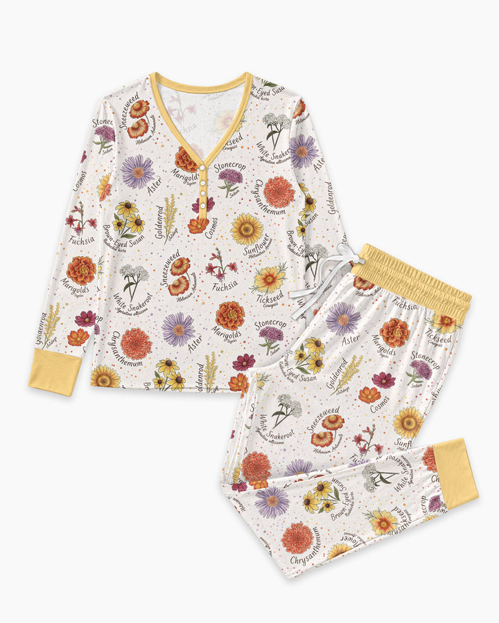 Autumn Blooms of North America Bamboo Women Pajama Set