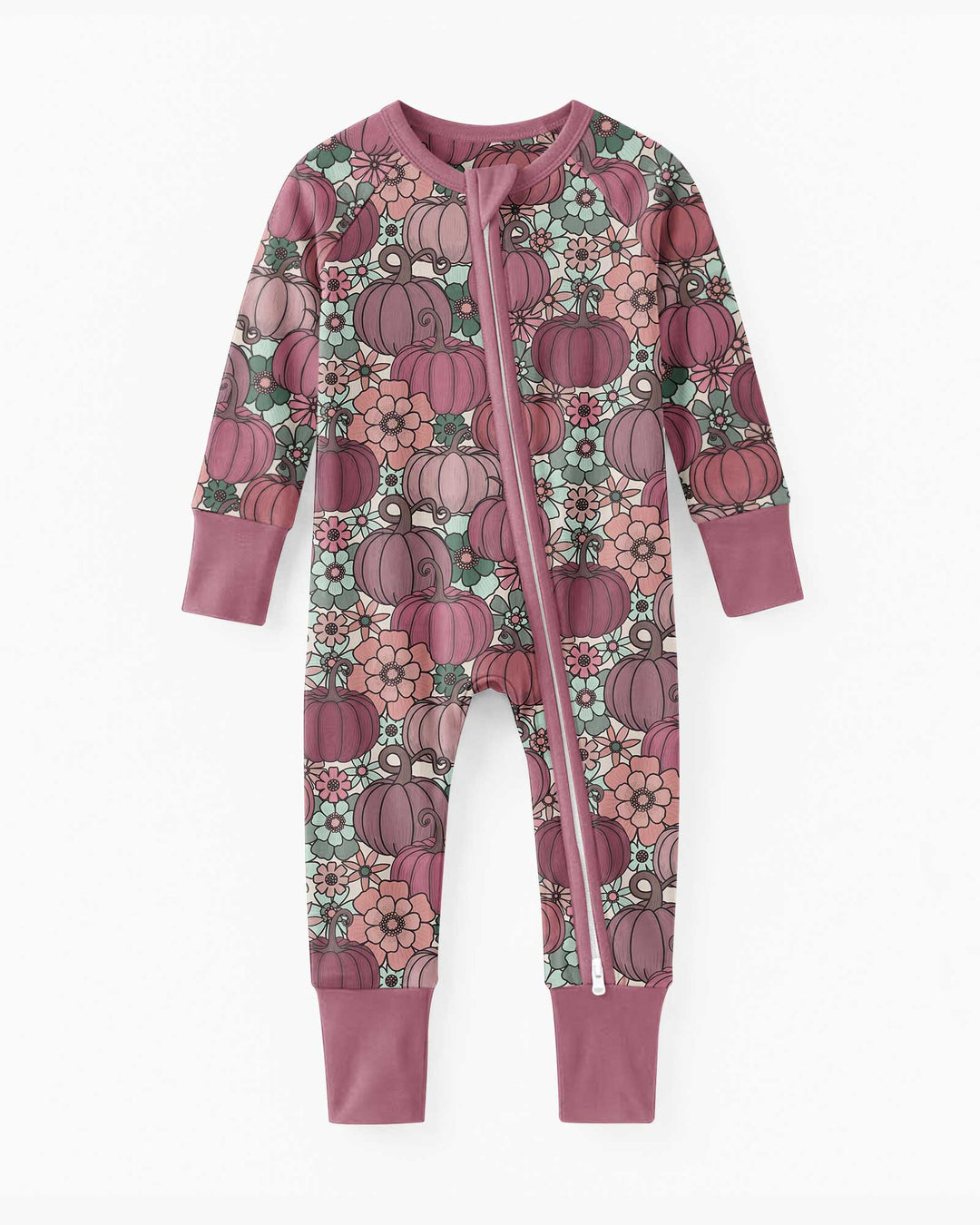 Retro Floral Pumpkin Patch Bamboo Convertible Zippy
