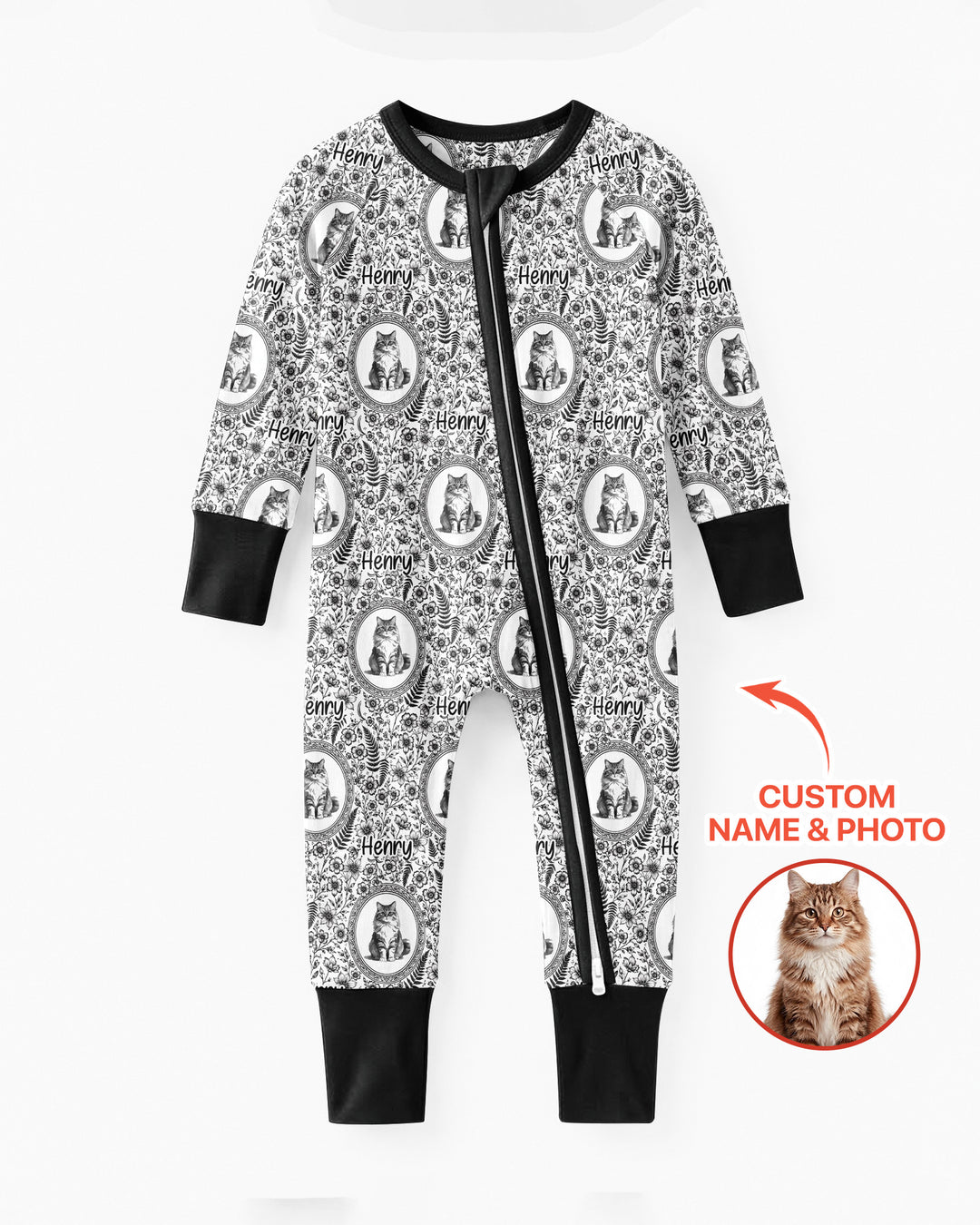 Custom Pet Photo Chinoiserie Garden Bamboo Convertible Zippy