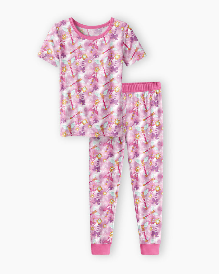 Kawaii Magical Girl Wand Bamboo Two Piece Short Sleeve Pajama Set