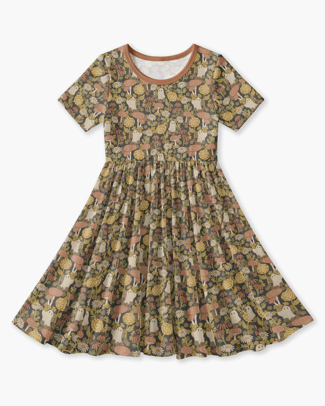 Ghost Garden Dark Autumn Bamboo Twirl Dress