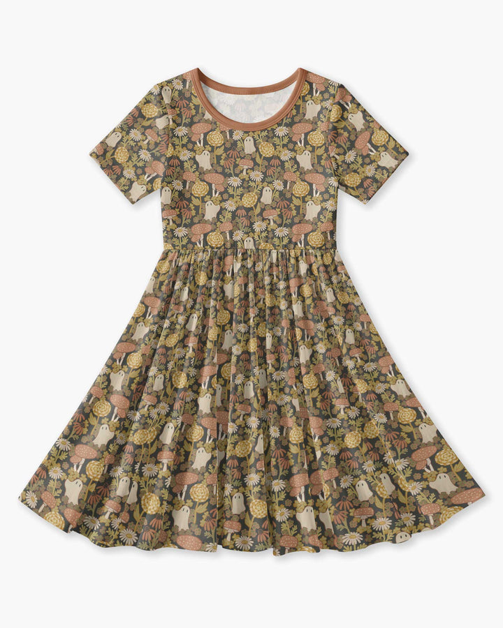Ghost Garden Dark Autumn Bamboo Twirl Dress