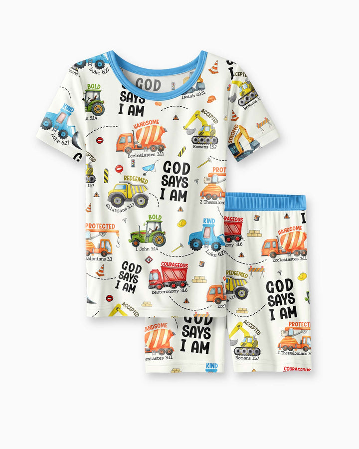 God Says I Am Boy Bamboo Two Piece Short Sleeve Shorts Pyjamas Set