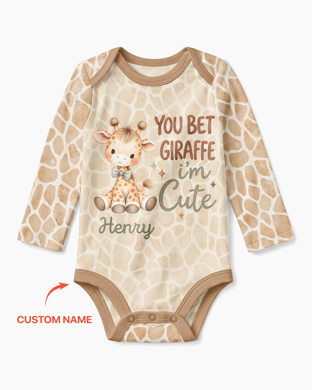 Personalized You Bet Giraffe I'm Cute Bamboo Bodysuit