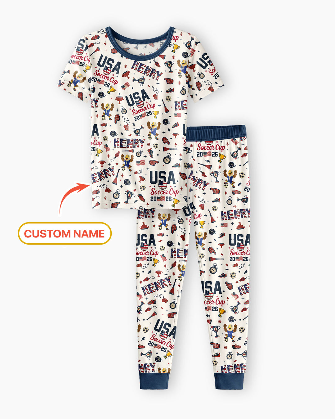 My First Soccer Cup 2026 Bamboo Two Piece Short Sleeve Pajama Set
