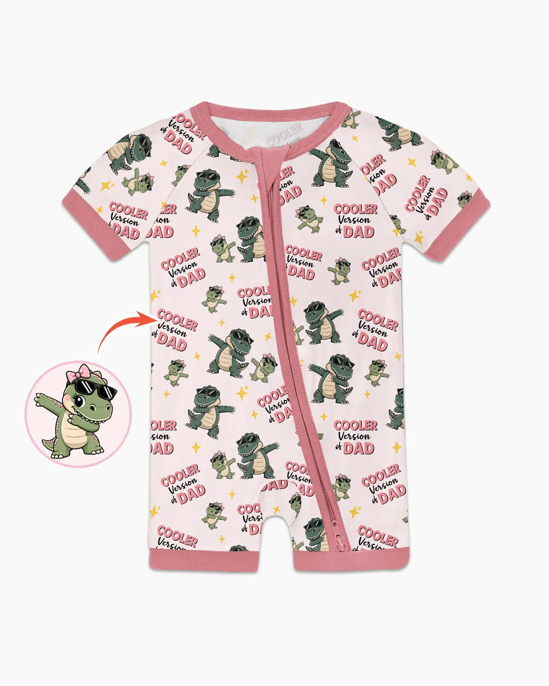 Cool Dino Daddy & Me Matching Bamboo Shorty Zippy