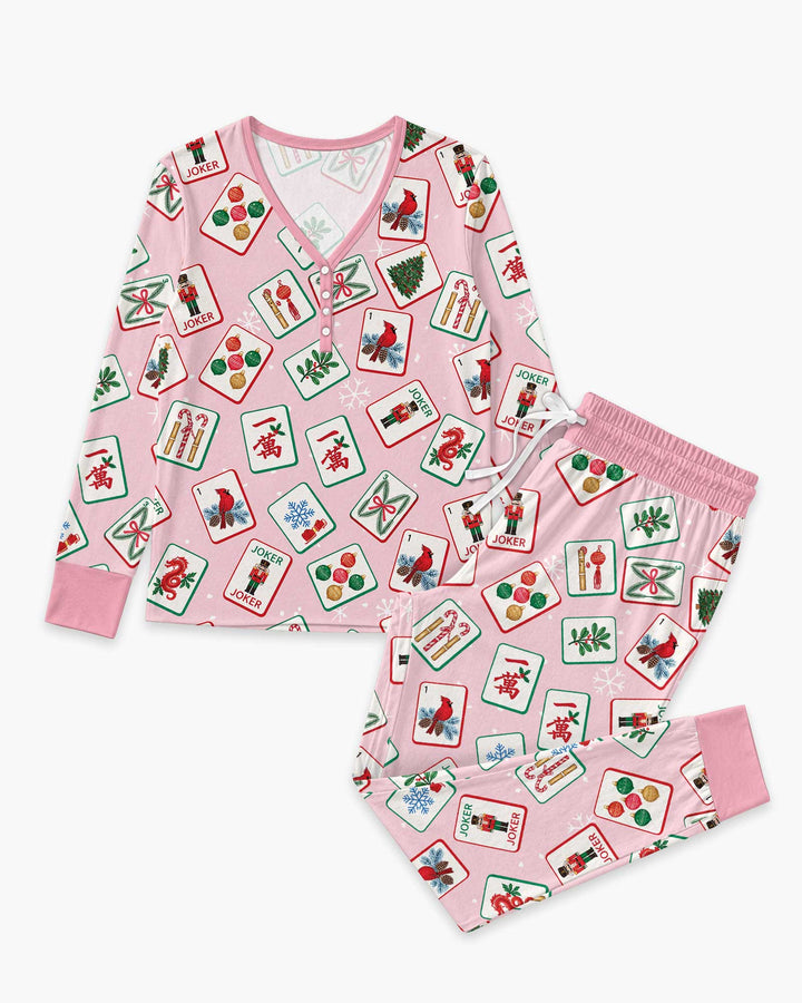 Christmas Mahjong  Bamboo Women Pajama Set