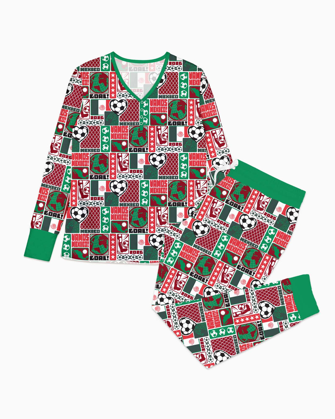World Soccer Vamos Mexico Bamboo Women Pajama Set