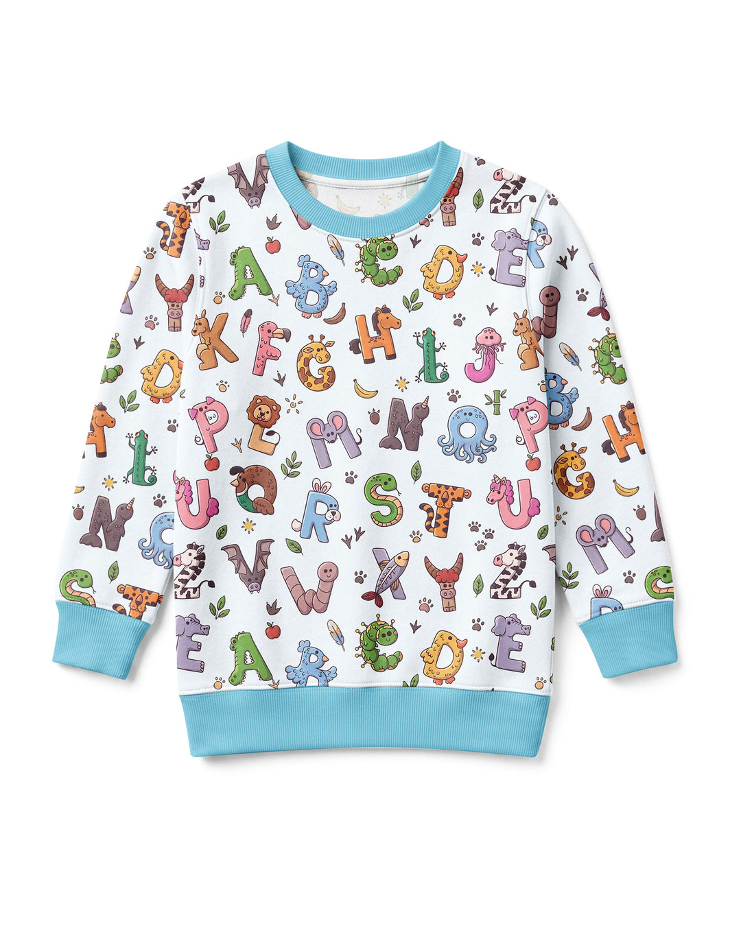 Animals Alphabet Bamboo Crewneck Sweatshirt