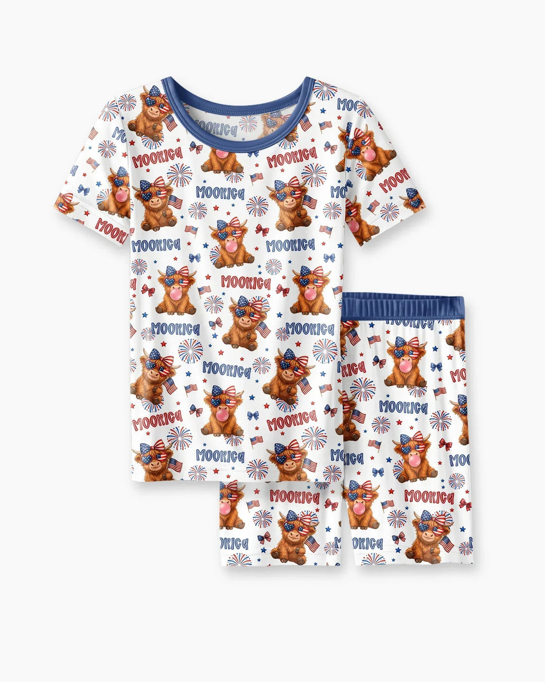 Moo-Rica Cowgirl Bamboo Two Piece Short Sleeve Shorts Pajama Set