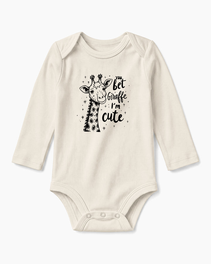 You Bet Giraffe I'm Cute Funny Baby Bamboo Bodysuit