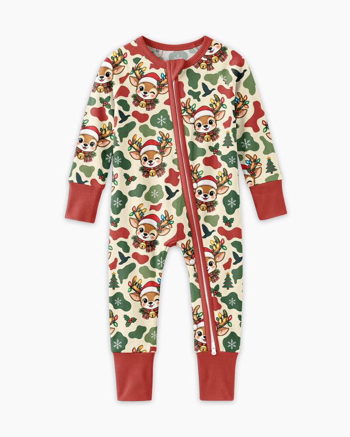 Christmas Deer Hunting Camo Bamboo Convertible Zippy