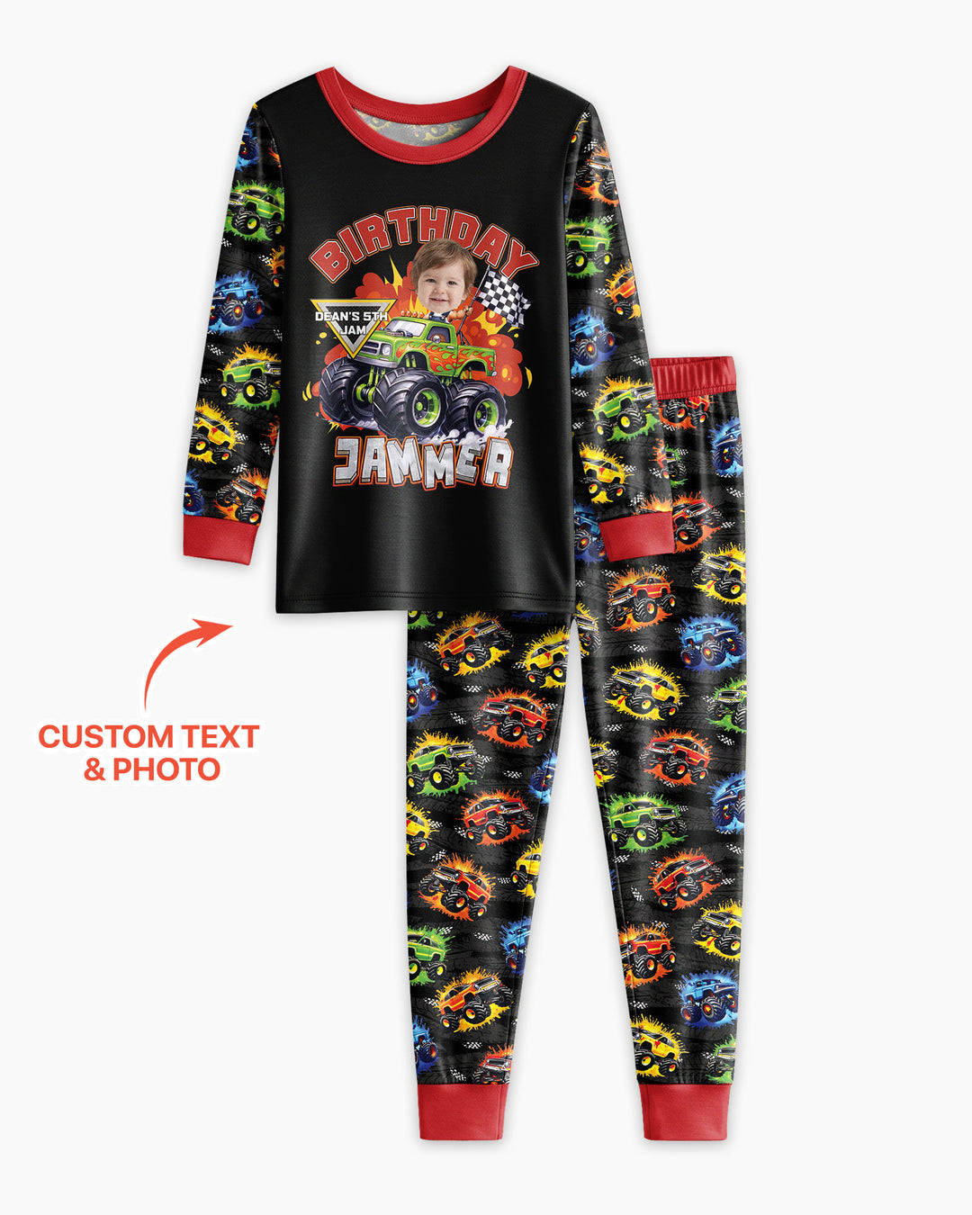 Birthday Truck Rally Bamboo Two Piece Long Sleeve Pajama Set
