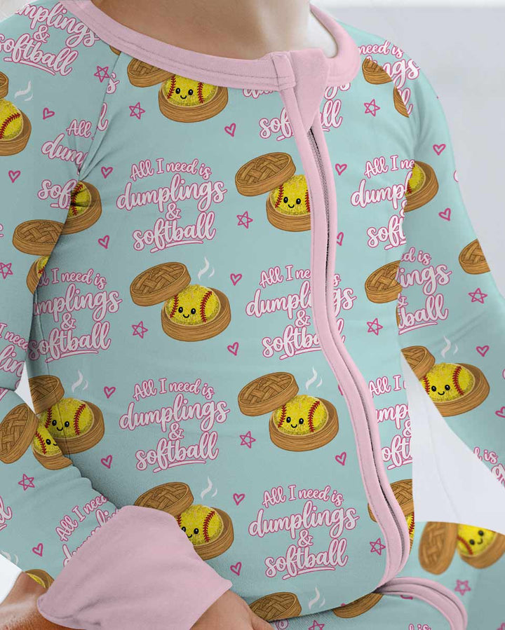 All I Need Is Dumplings & Softball Bamboo Convertible Zippy