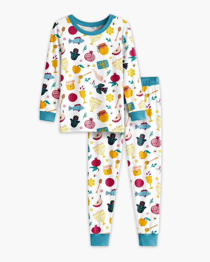 Shanah Tovah Party Bamboo Two Piece Long Sleeve Pajama Set
