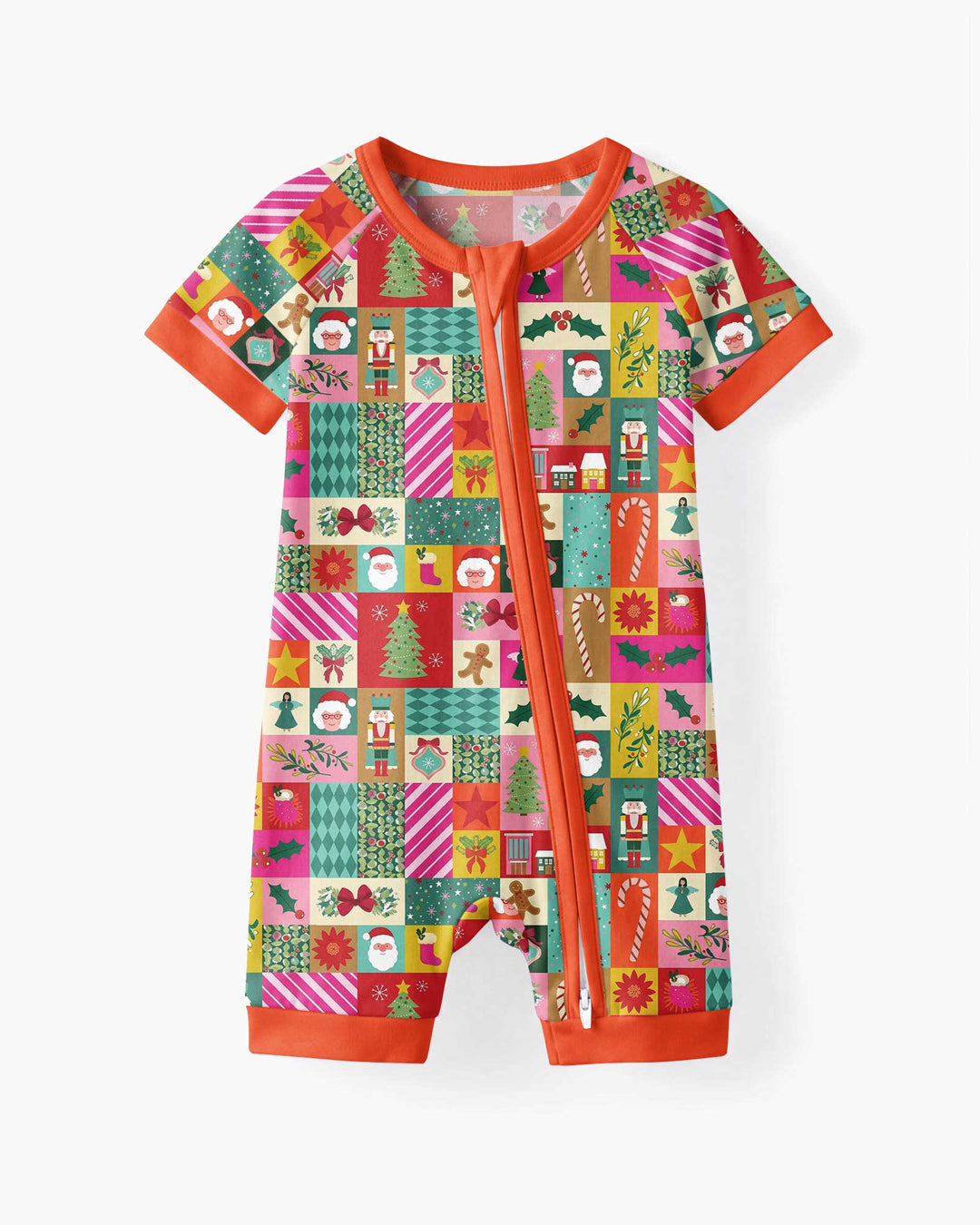 Maximalist Christmas Collage Bamboo Shorty Zippy
