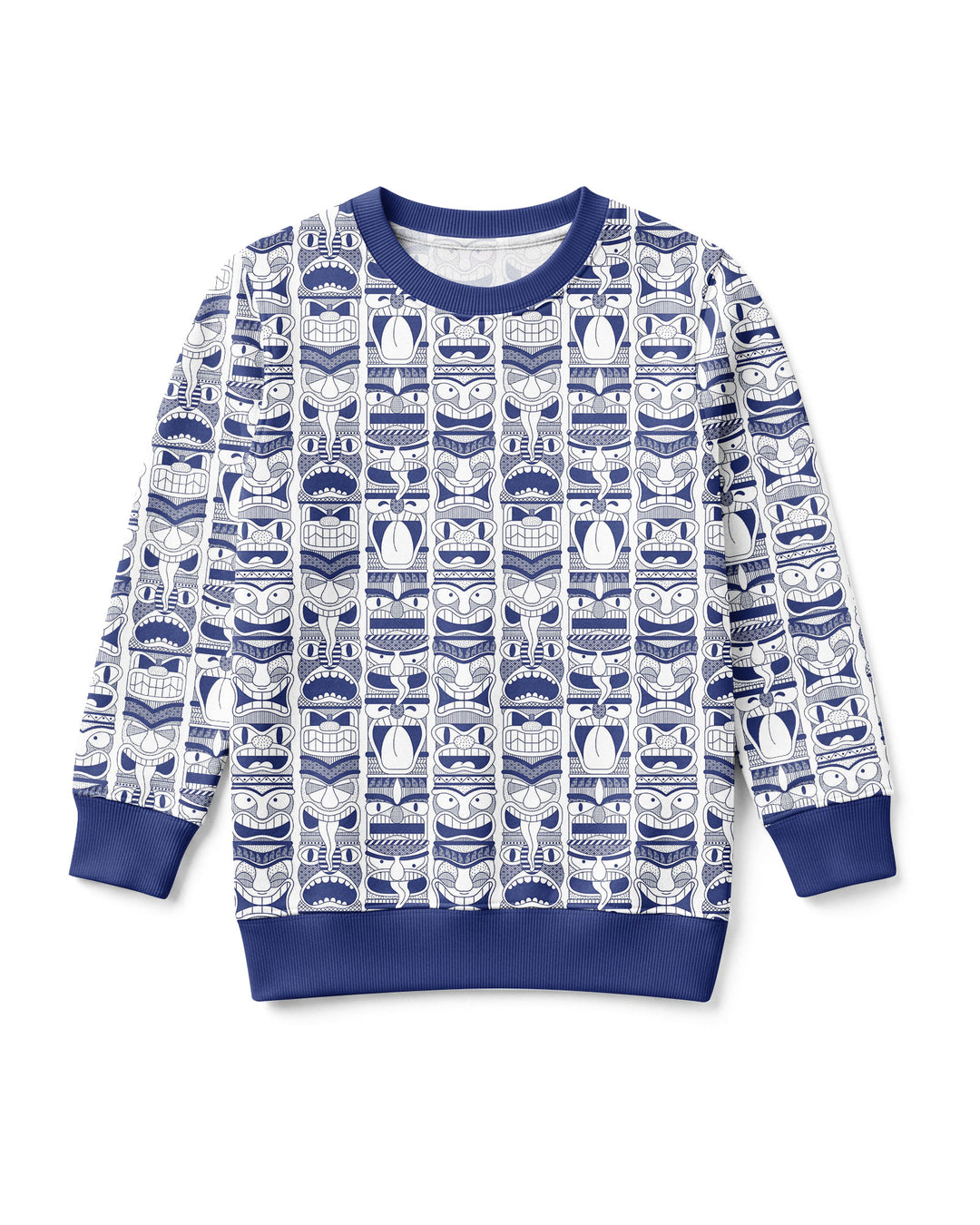 Friendly Totem Pole Figures Bamboo Crewneck Sweatshirt