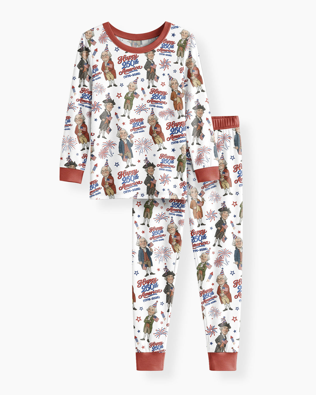 Party Like It's 1776 Family Matching Bamboo Two Piece Long Sleeve Pajama Set
