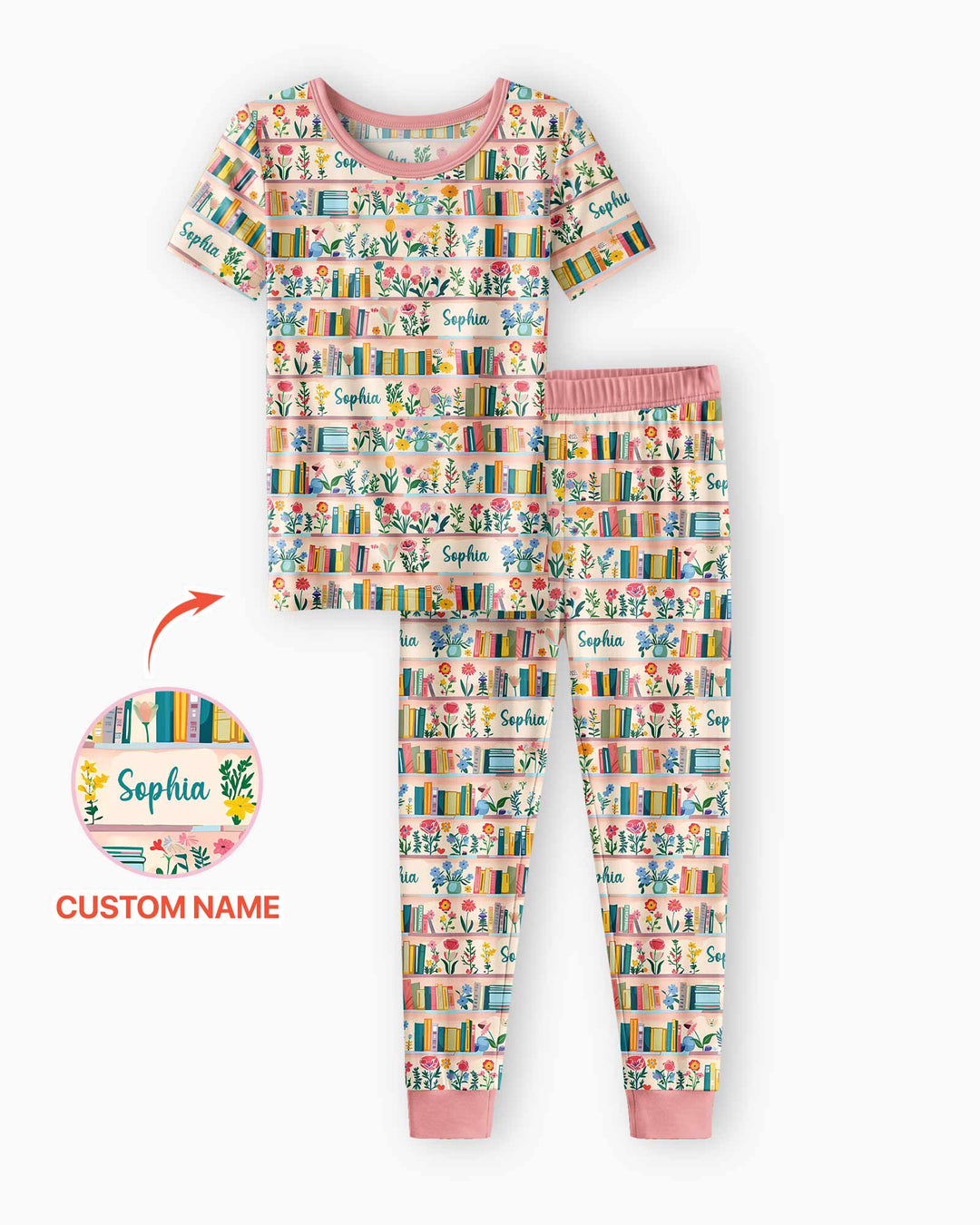 CUSTOM Template Bamboo Two Piece Short Sleeve Pyjamas Set