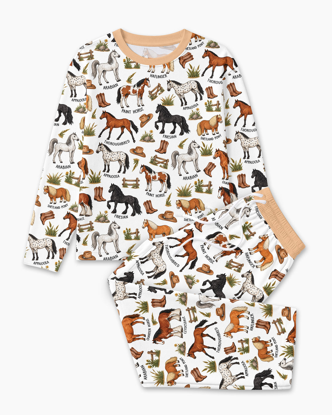 Types Of Horses Bamboo Men's Pajama Set