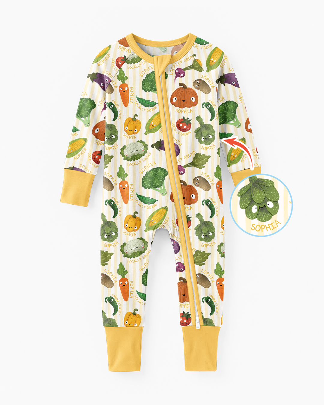 Locally Grown Baby Custom Name Bamboo Convertible Zippy
