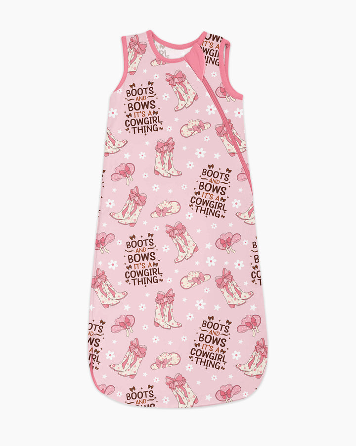 Western Cowgirl Boots And Bows Bamboo Sleep Bag