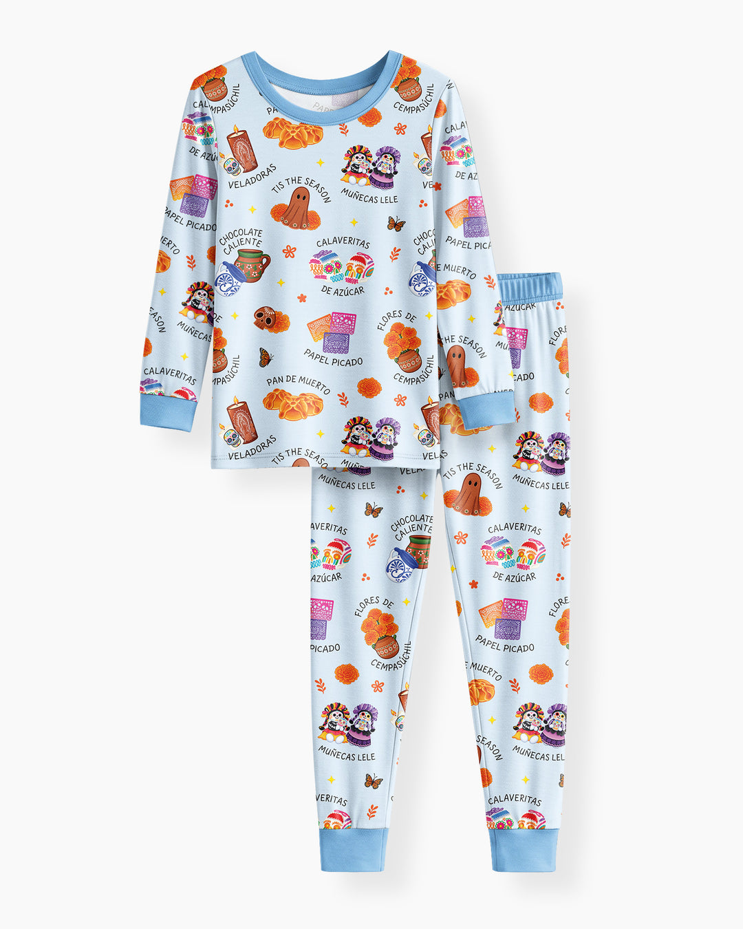 Tis the Dia De Muertos Season Bamboo Two Piece Long Sleeve Pajama Set