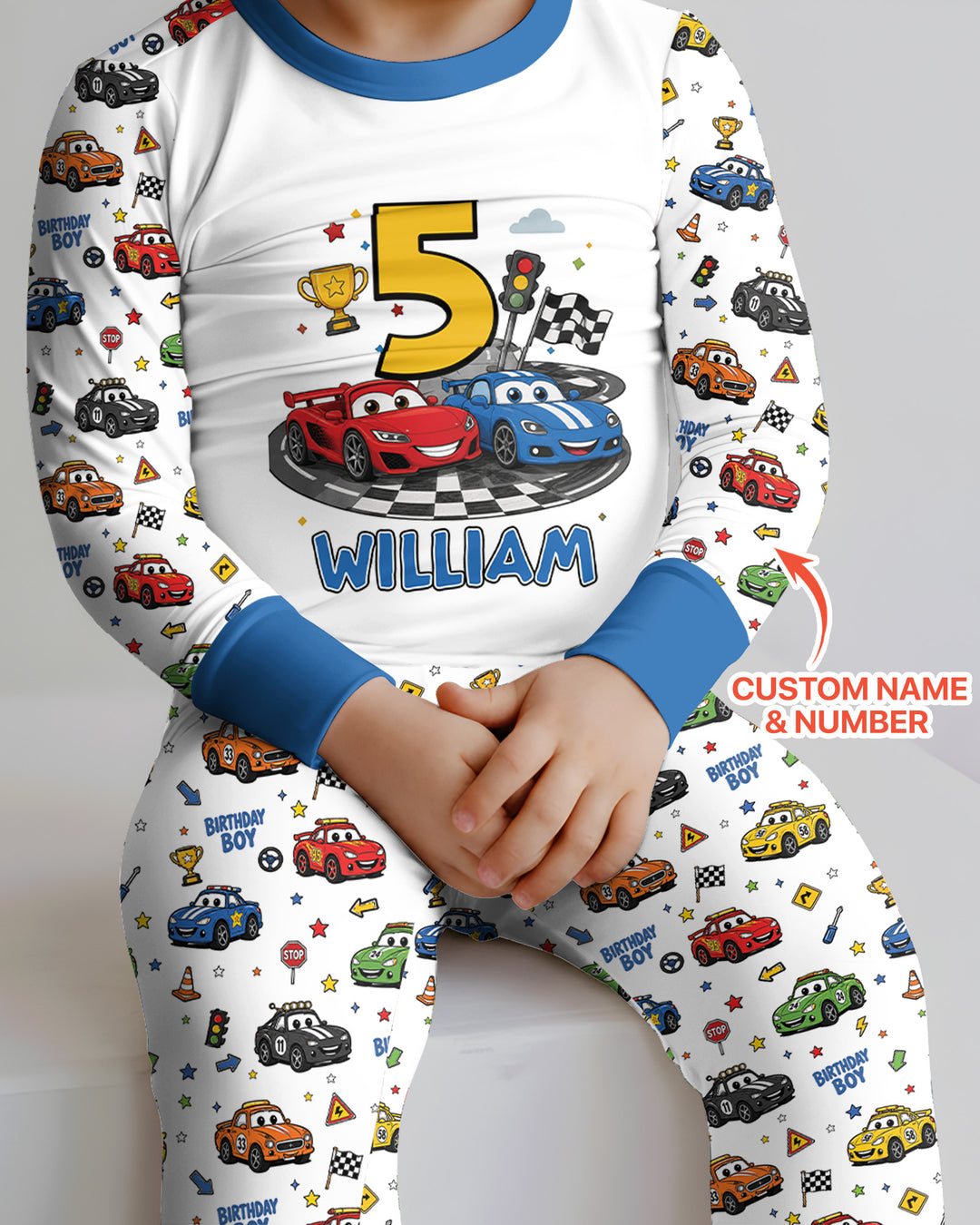 Birthday Racing Adventure Bamboo Two Piece Long Sleeve Pajama Set