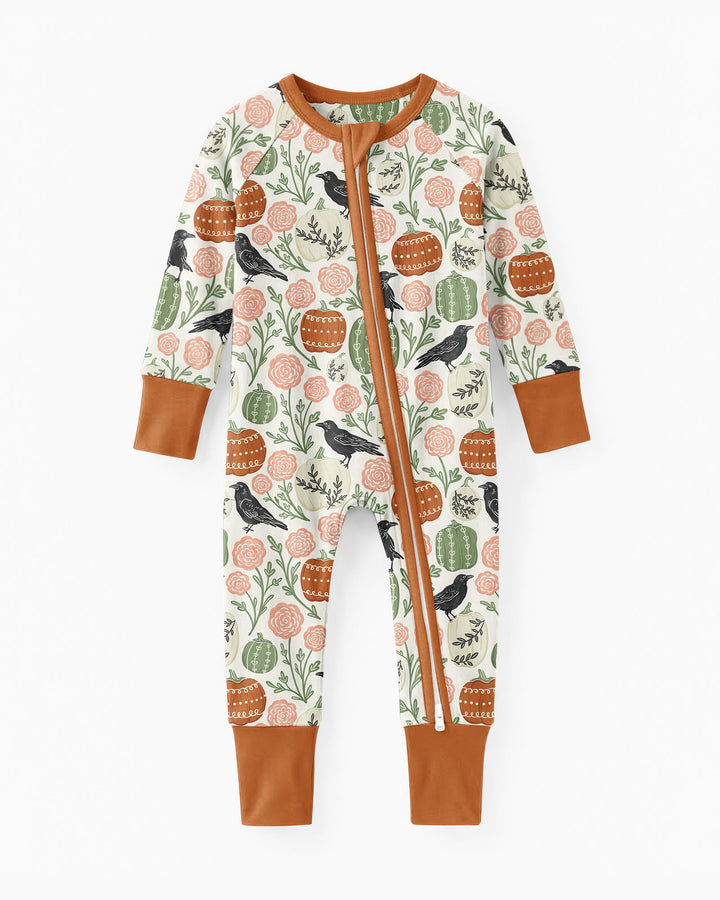 Country Crows with Mums and Pumpkins Bamboo Convertible Zippy
