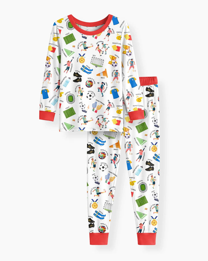 Soccer Fever All About The Game Bamboo Two Piece Long Sleeve Pajama Set