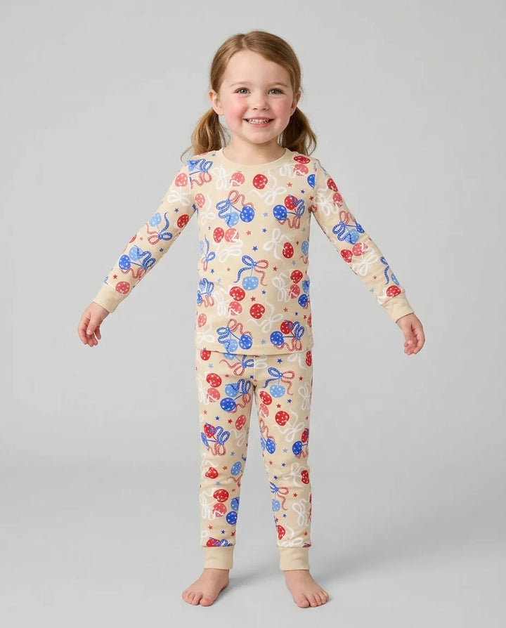 Cherry America 4th of July Bamboo Two Piece Long Sleeve Pajama Set