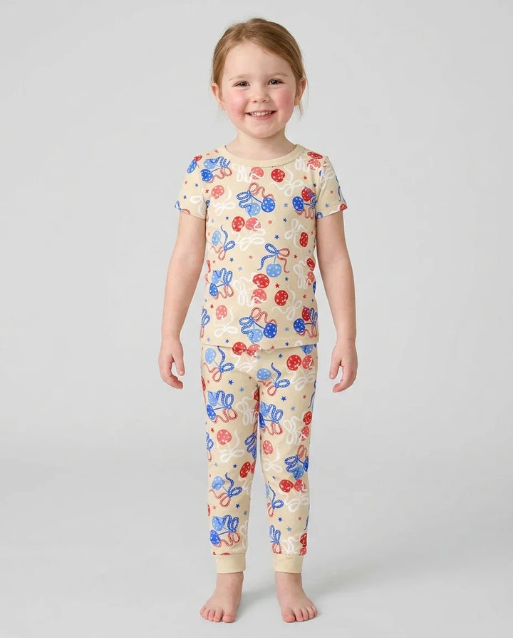 Cherry America 4th of July Bamboo Two Piece Short Sleeve Pajama Set