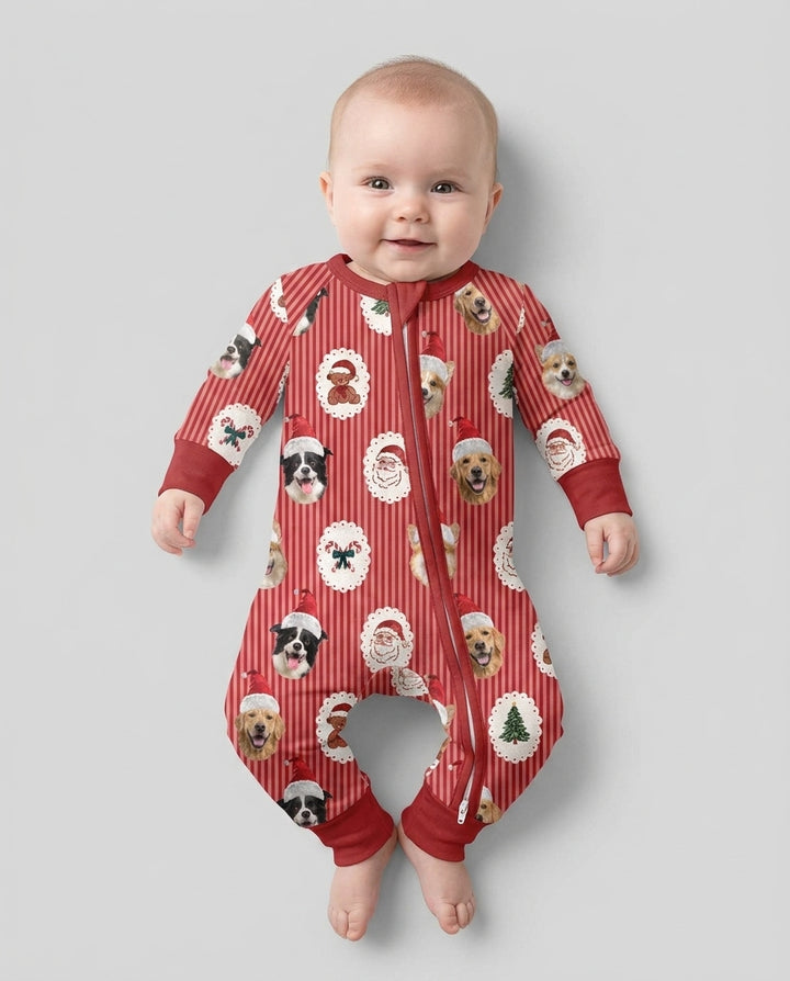 Custom Pet Face Christmas Cameo Bamboo Convertible Zippy