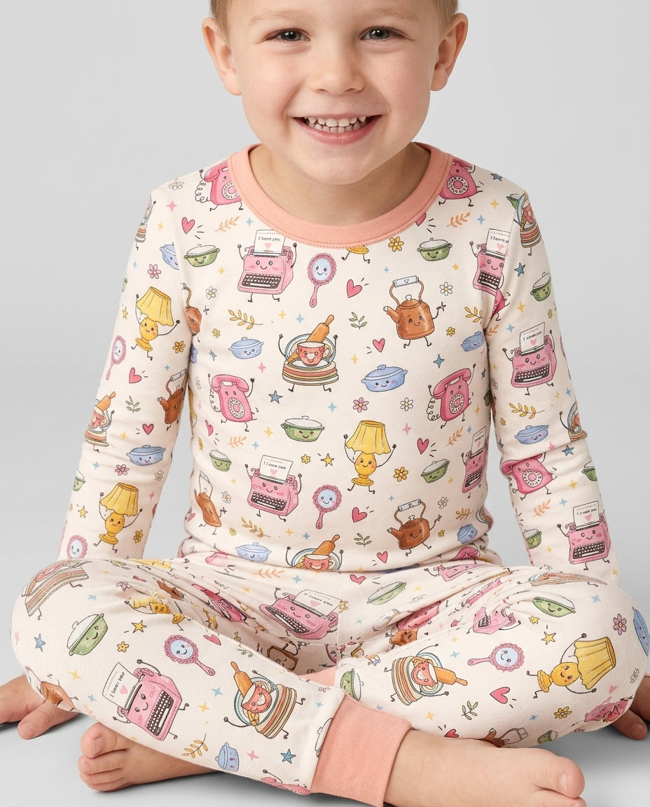Template Bamboo Two Piece Long Sleeve Pyjamas Set