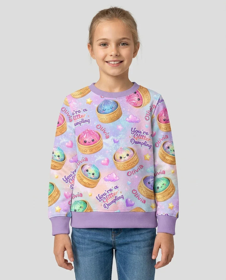 Custom Name You're A Glitter Dumpling Bamboo Crewneck Sweatshirt
