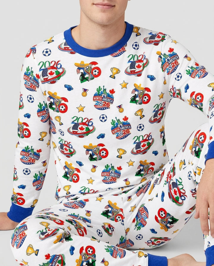 World Soccer North America 2026 Family Matching Bamboo Men's Pajama Set