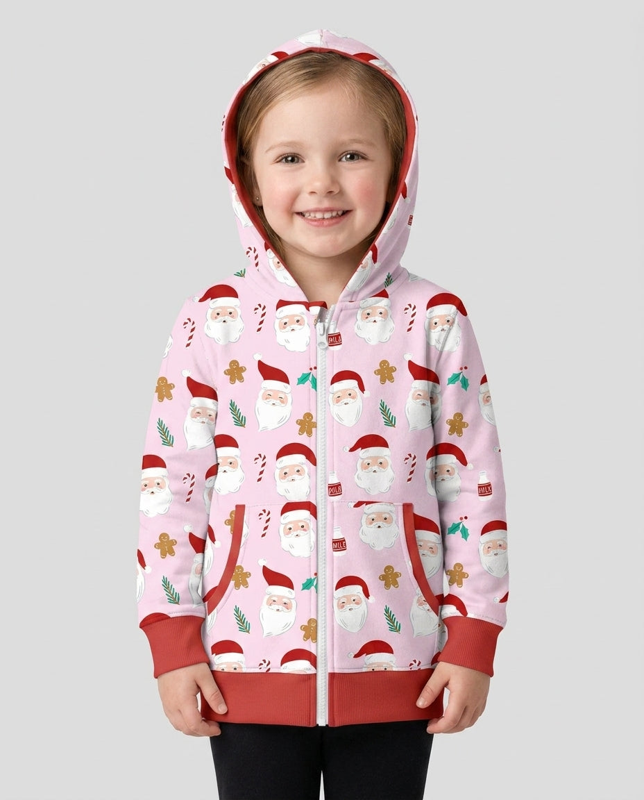 Christmas Sweet Santa Bamboo Zip Hoodie