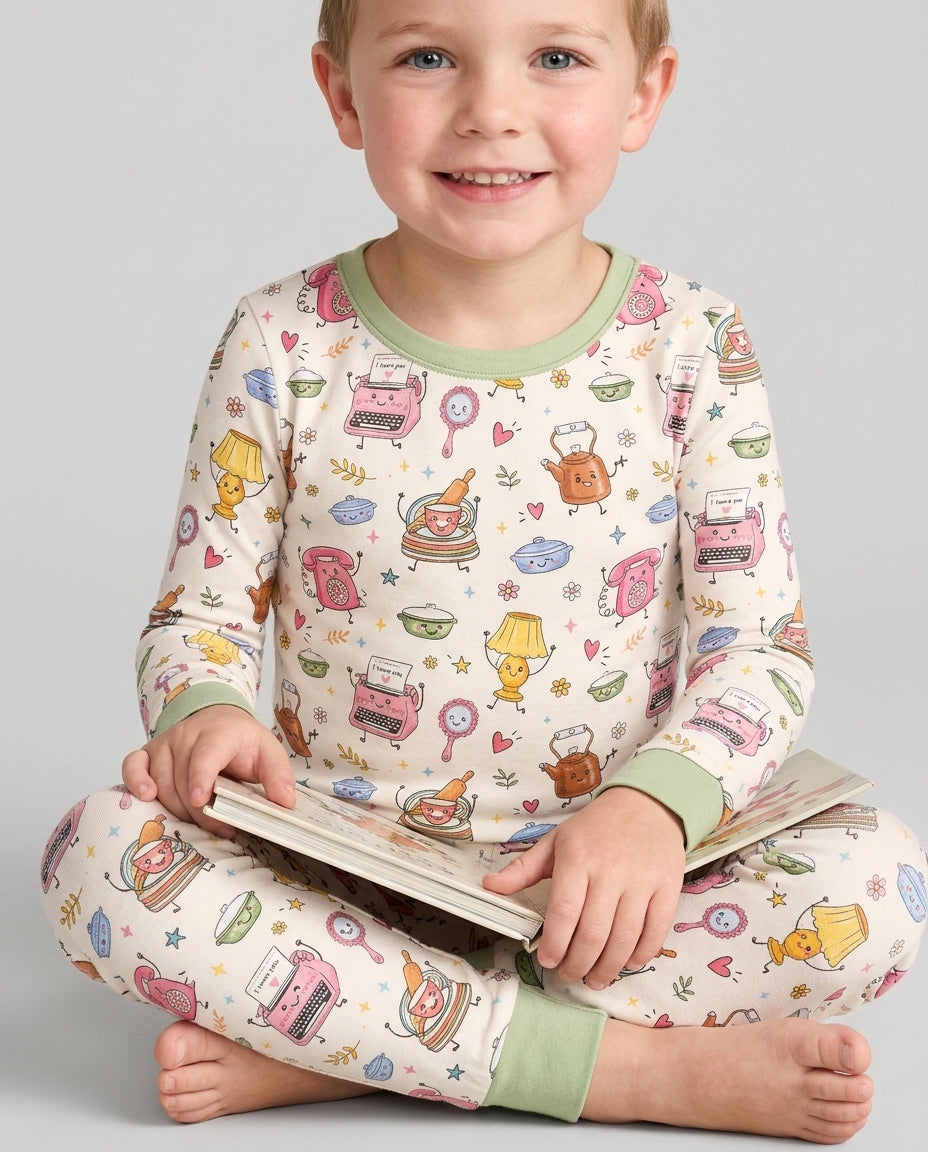 Template Bamboo Two Piece Long Sleeve Pyjamas Set