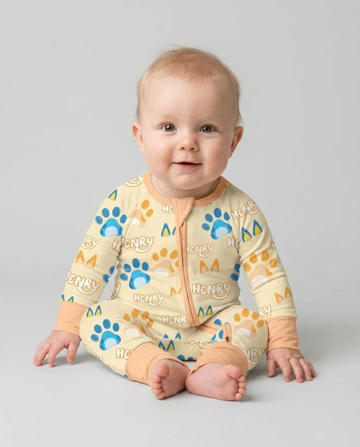 Custom Name Favourite Blue Dog Family Matching Bamboo Convertible Zippy