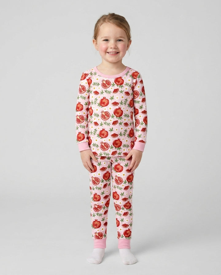 Pomegranate Garden Joy Family Matching Bamboo Two Piece Long Sleeve Pajama Set