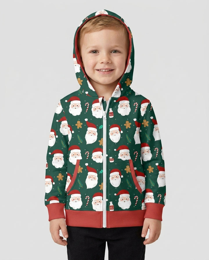 Christmas Sweet Santa Bamboo Zip Hoodie