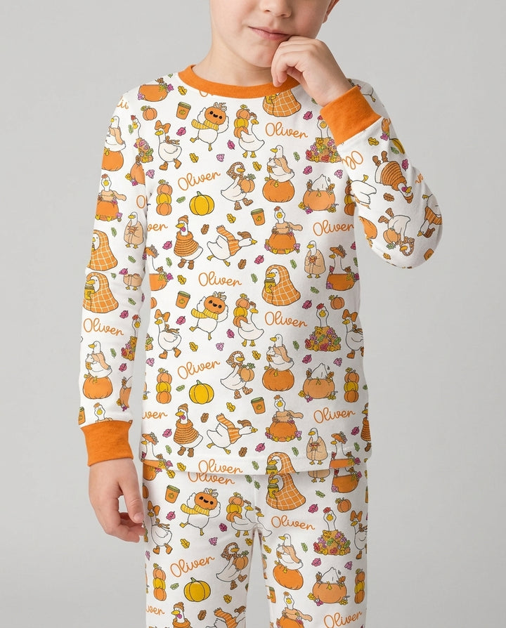 Fall Silly Goose Bamboo Two Piece Long Sleeve Pajama Set