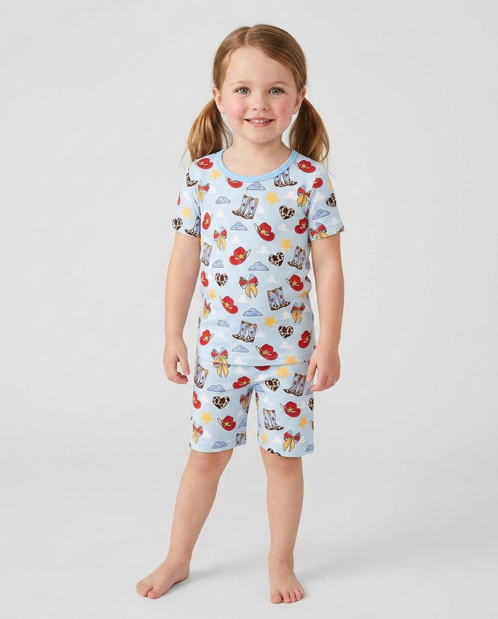 Template Bamboo Two Piece Short Sleeve Shorts Pyjamas Set