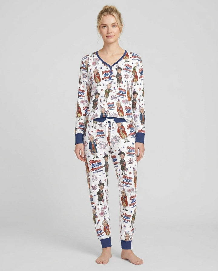 Party Like It's 1776 Family Matching Bamboo Women Pajama Set