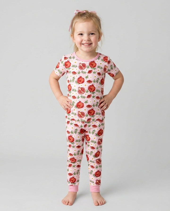Pomegranate Garden Joy Family Matching Bamboo Two Piece Short Sleeve Pajama Set