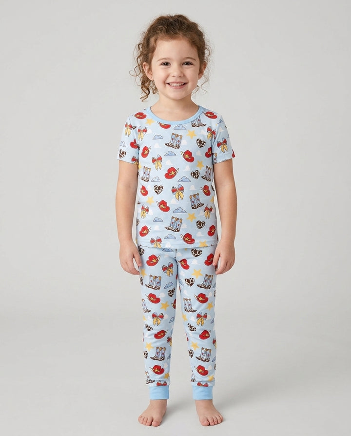 Cowboy Story Bamboo Two Piece Short Sleeve Pajama Set