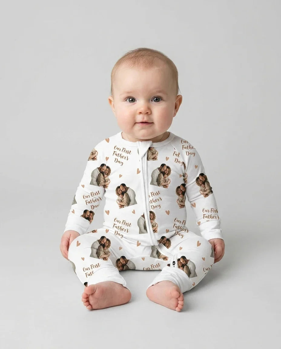 Custom Photo Our First as Parents Bamboo Convertible Zippy